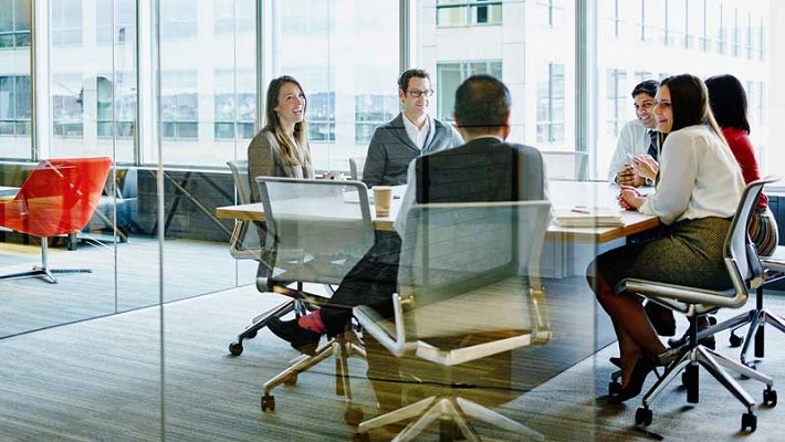 People discussing over a table