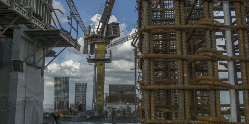 Workers working on a constriction site