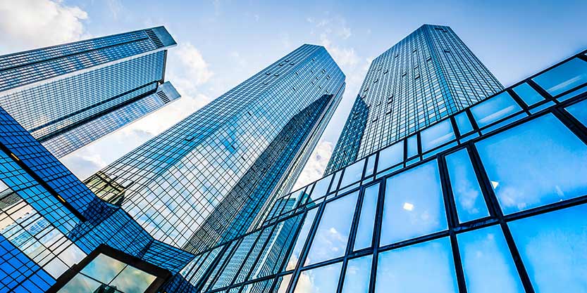 Buildings with blue glasses