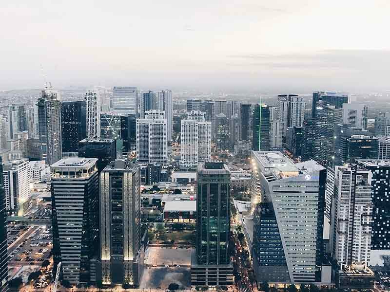 Aerial view of Metro Manila buildings