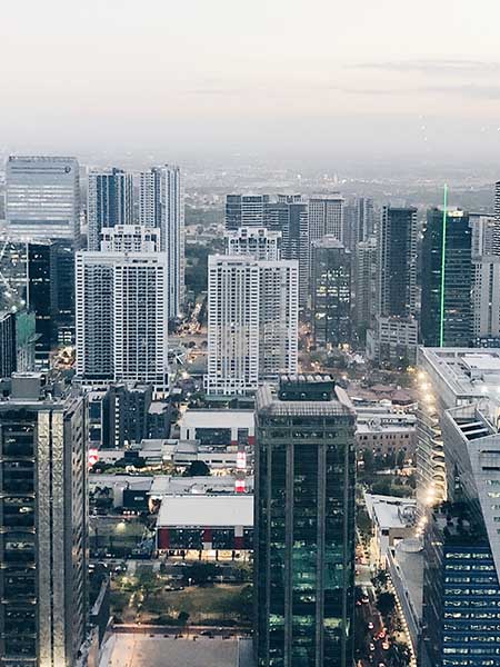 Aerial view of Metro Manila buildings