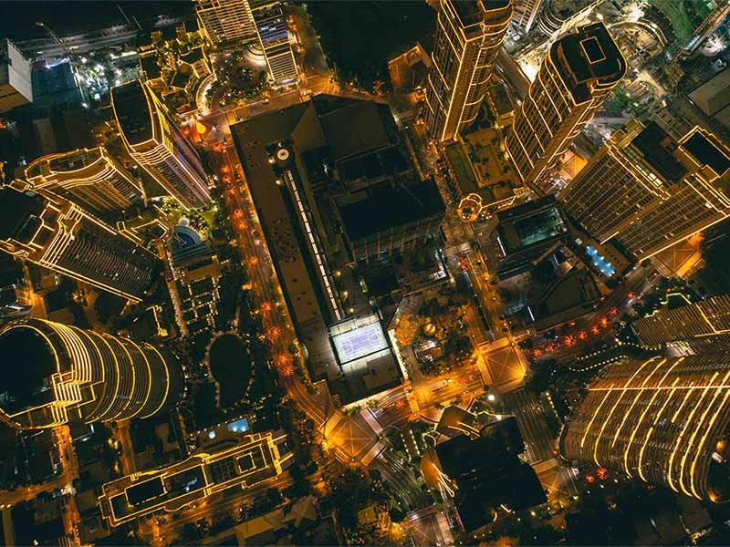 Aerial view of Metro Manila buildings