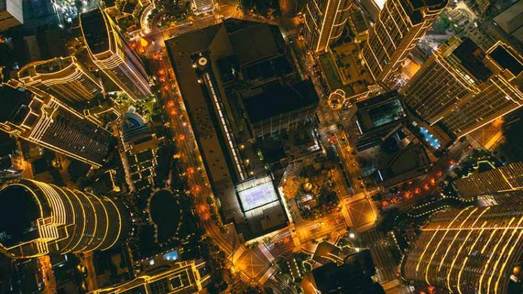 Aerial view of Metro Manila buildings