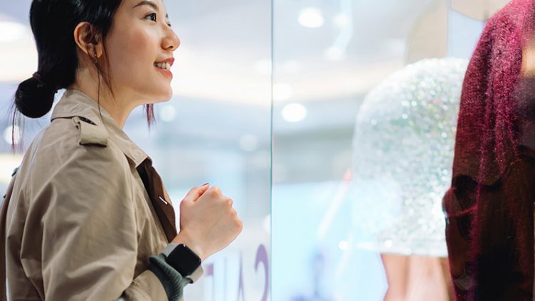 Women in retail shop