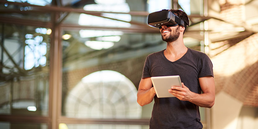 Man with VR headset