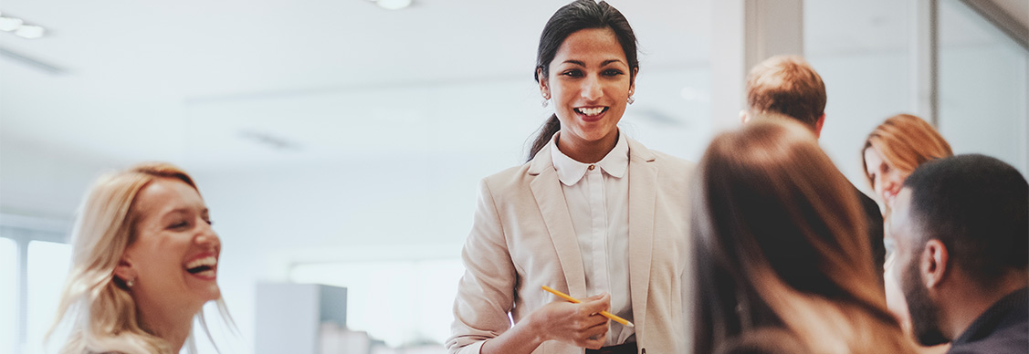 Women's chatting at office