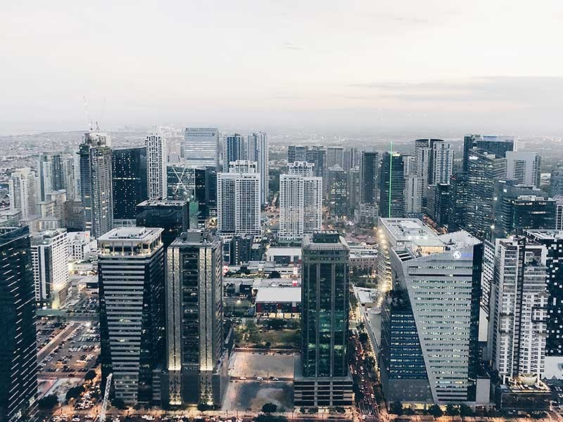 Aerial view of Metro Manila buildings