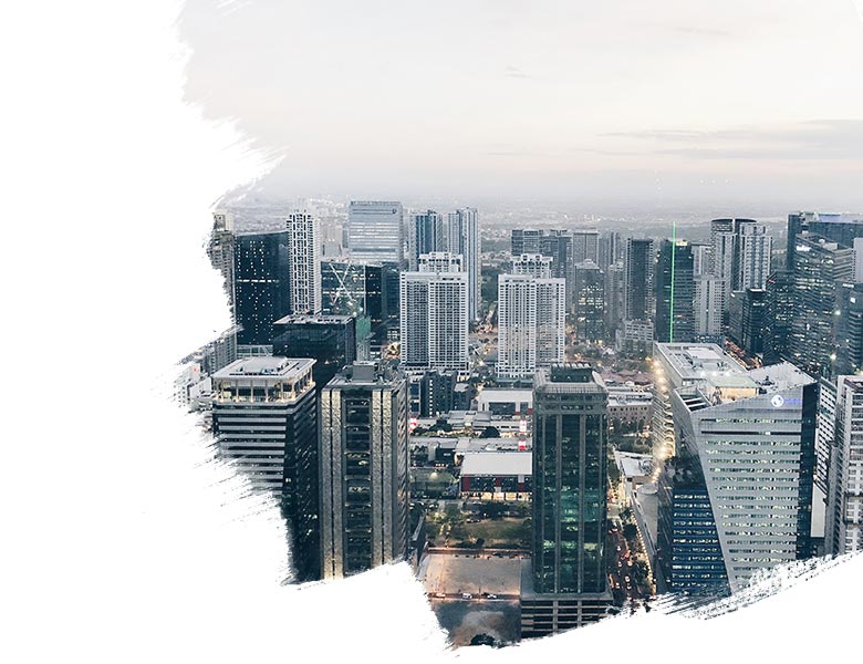 Aerial view of Metro Manila buildings