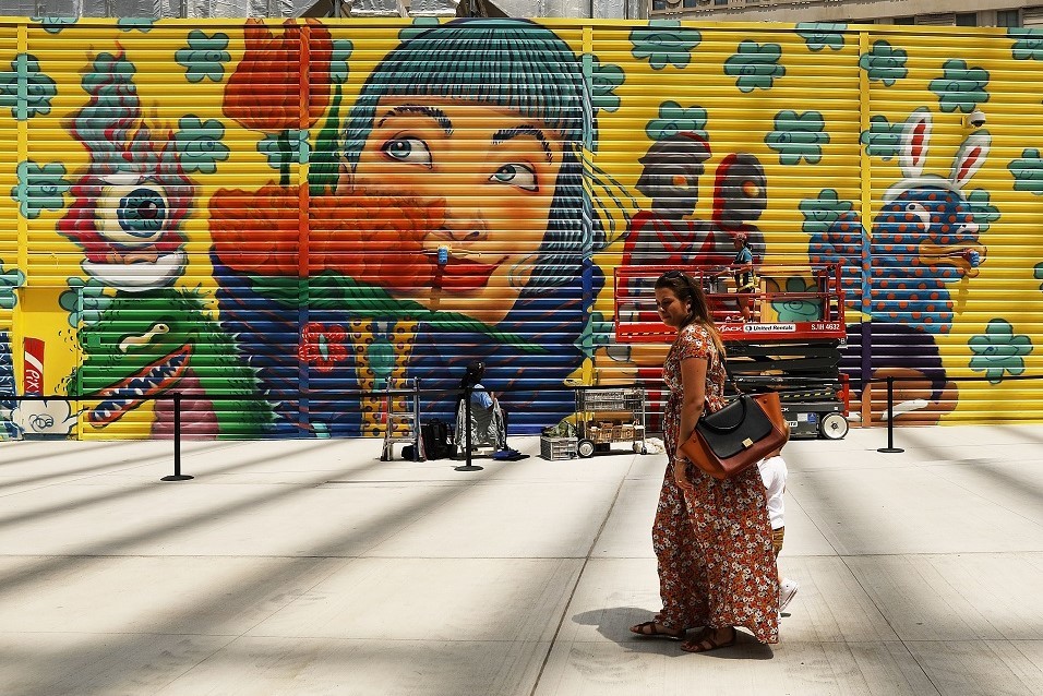 A mural commissioned near the World Trade Center